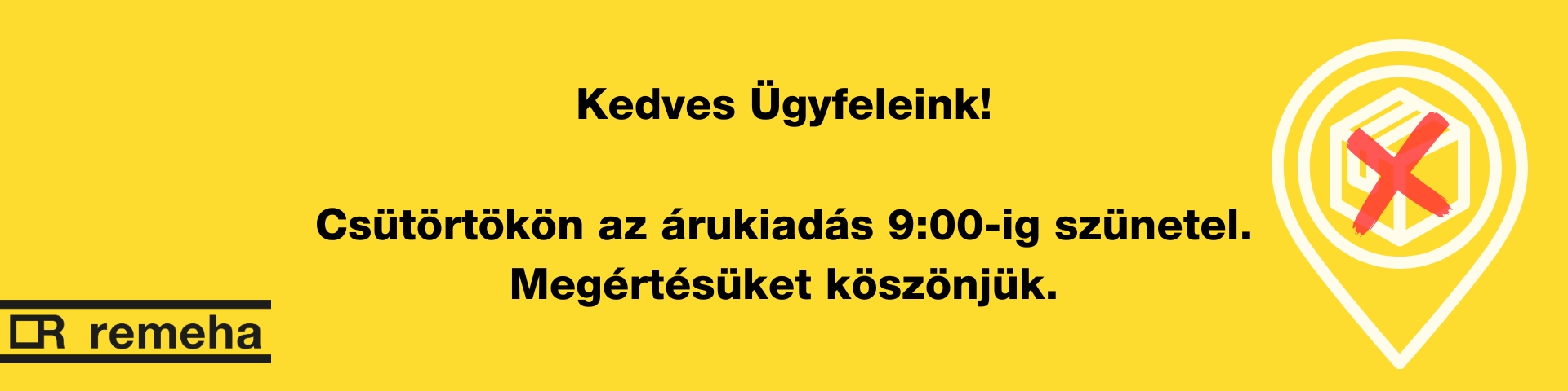 Csütörtökön reggel szünetel az árukiadás